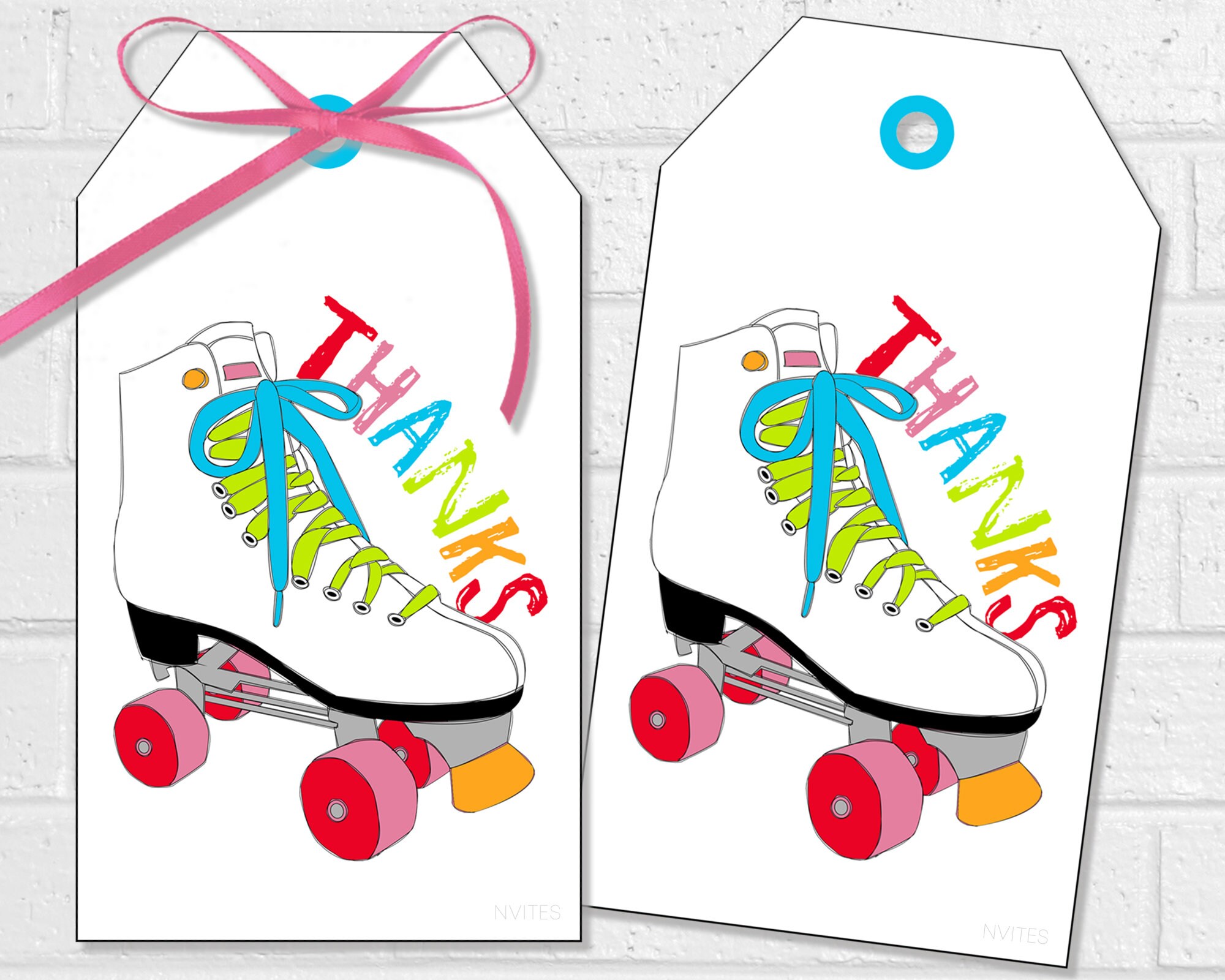 Roller Skating Birthday Party Favor Tags Skate Party Thank - Etsy