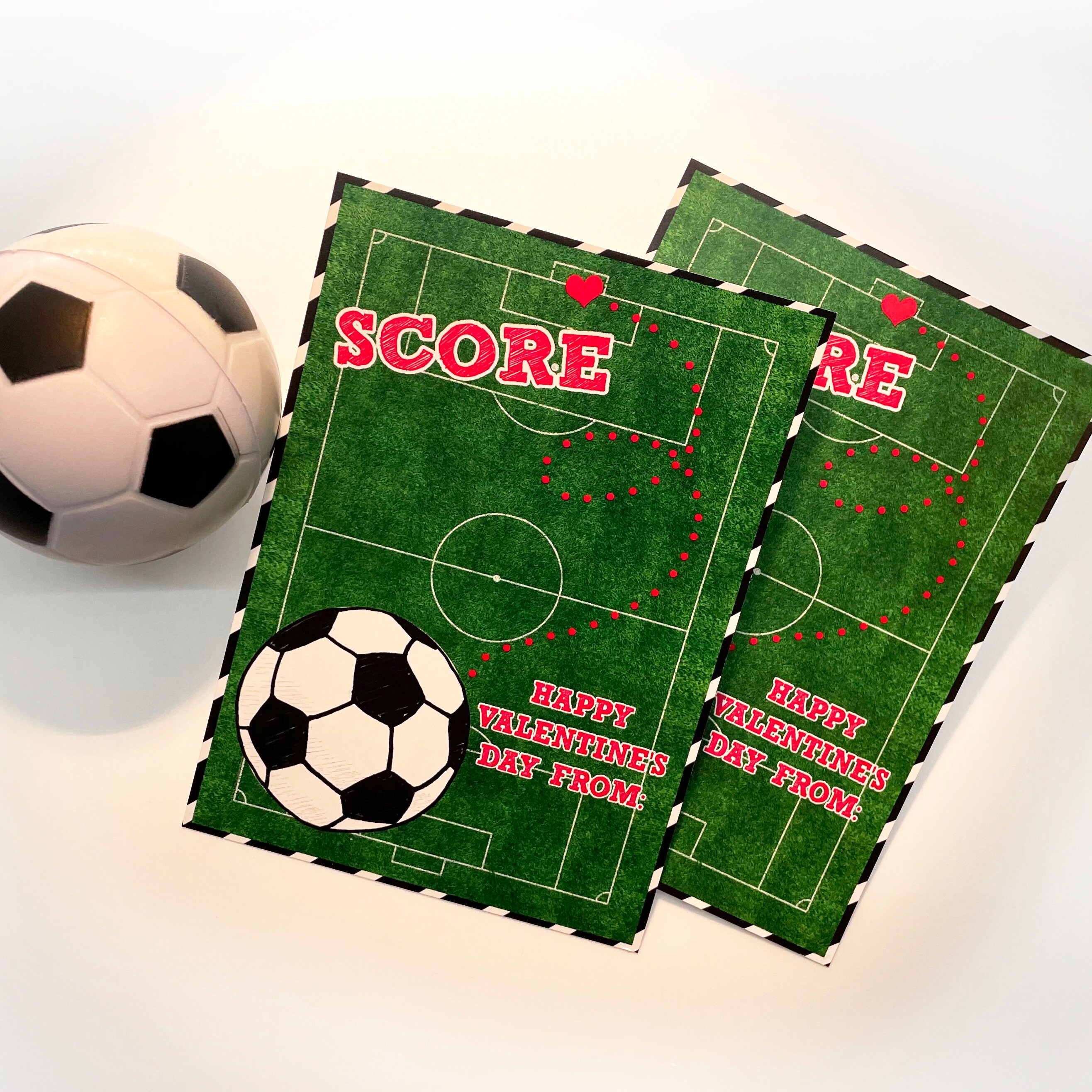 Soccer Valentine Cards Printable Kids Classroom Valentines Etsy