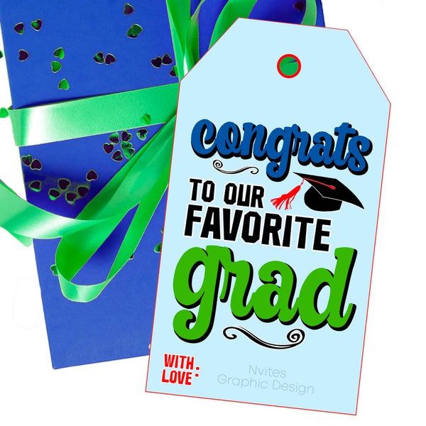 Congratulations Gift Tags, Congrats Grad Tags for Class of 2024, Grad Gift Wrapping, Printable Graduation Card for Packages and Bags