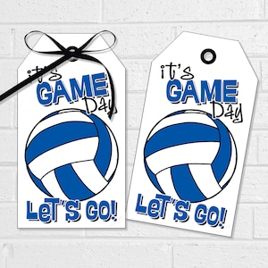 Etichette portafortuna per pallavolo, etichette per dolcetti della squadra di pallavolo, etichette o adesivi stampabili per bomboniere "Andiamo a pallavolo", snack per sacchetti regalo per il giorno della partita