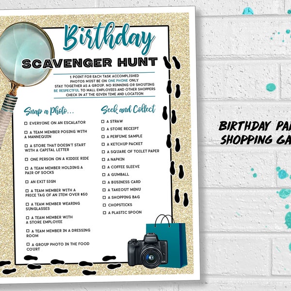 Birthday Party Small Groups Scavenger Hunt Etsy