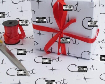 C*nt Wrap! Great Insulting Gag Luxury Gift Wrap Wrapping Paper Birthday Gift Wrap Present Wrapping Paper Bff Giftwrap Funny Joke C*nt Mature