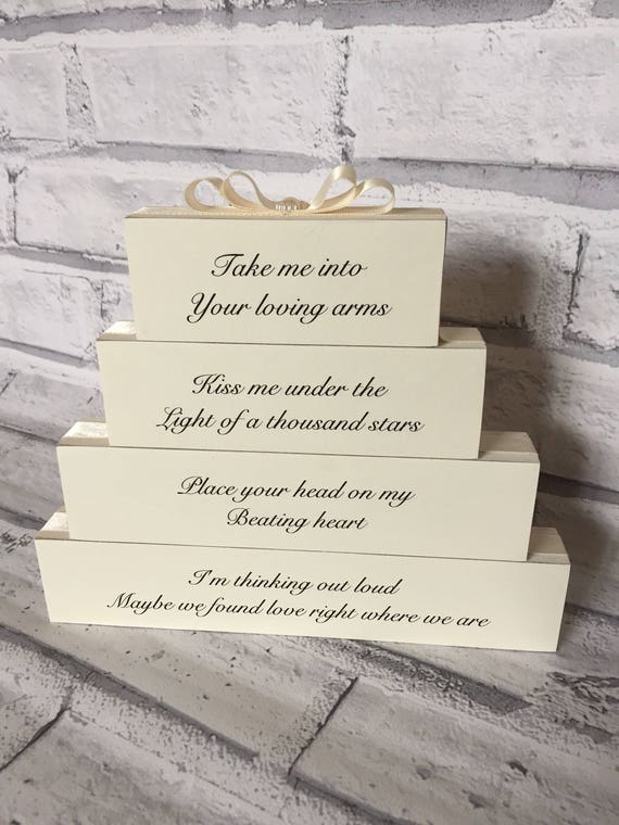 Thinking Out Loud First Dance Song Wedding Lyrics Ed Sheeran Etsy