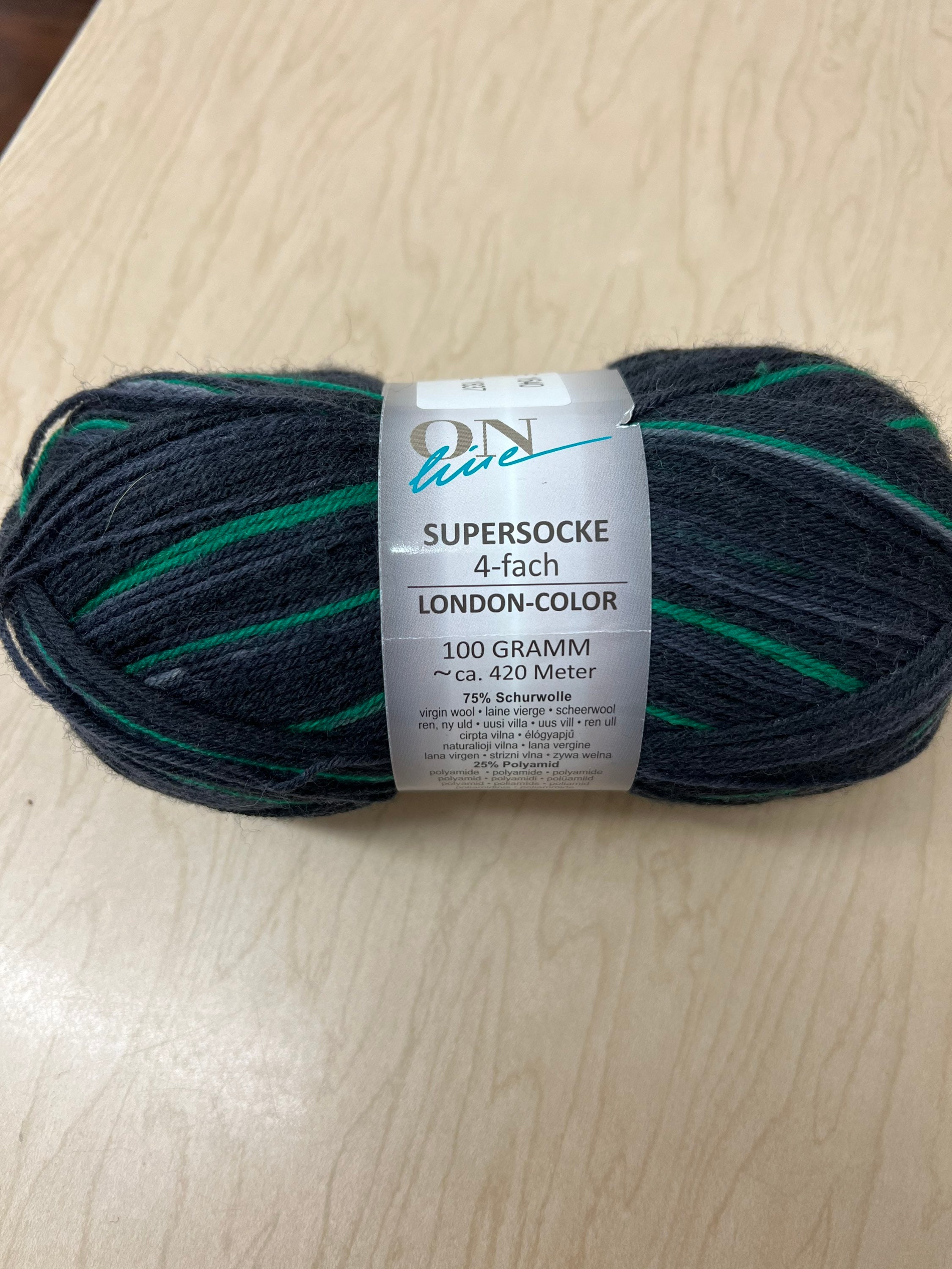 Gray Sock yarn. Sport weight wool for knitting. SCHOPPEL Admiral Stärke 6  9505 Steel gray. Medium grey solid. 6 ply worsted DK