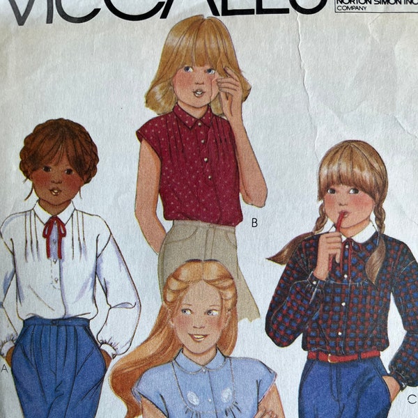 McCalls Vintage 6711 Sewing Pattern Children's Shirts feminine 1970s