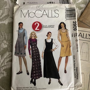 McCall's 2909 Dress & Top Sewing Pattern - Year 2000