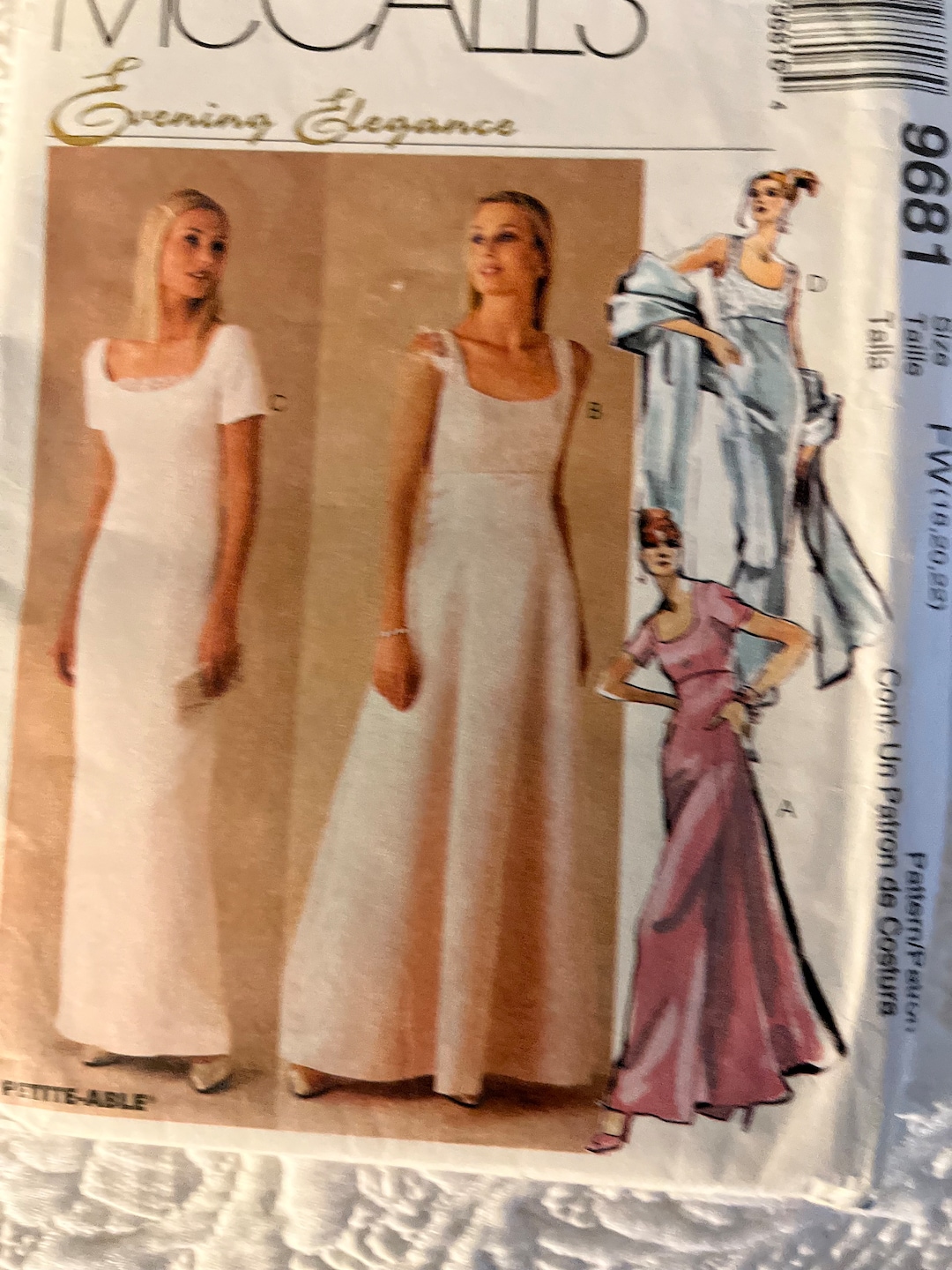 Mccalls Vintage 1998 Sewing Pattern No. 9681 Evening Bridesmaid Dresses ...