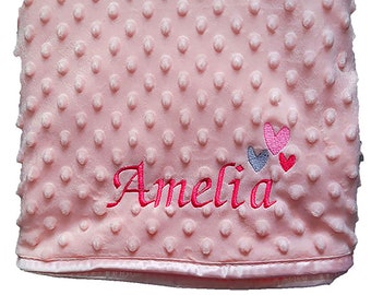 Personalised embroidered dimple baby blanket gift baby shower