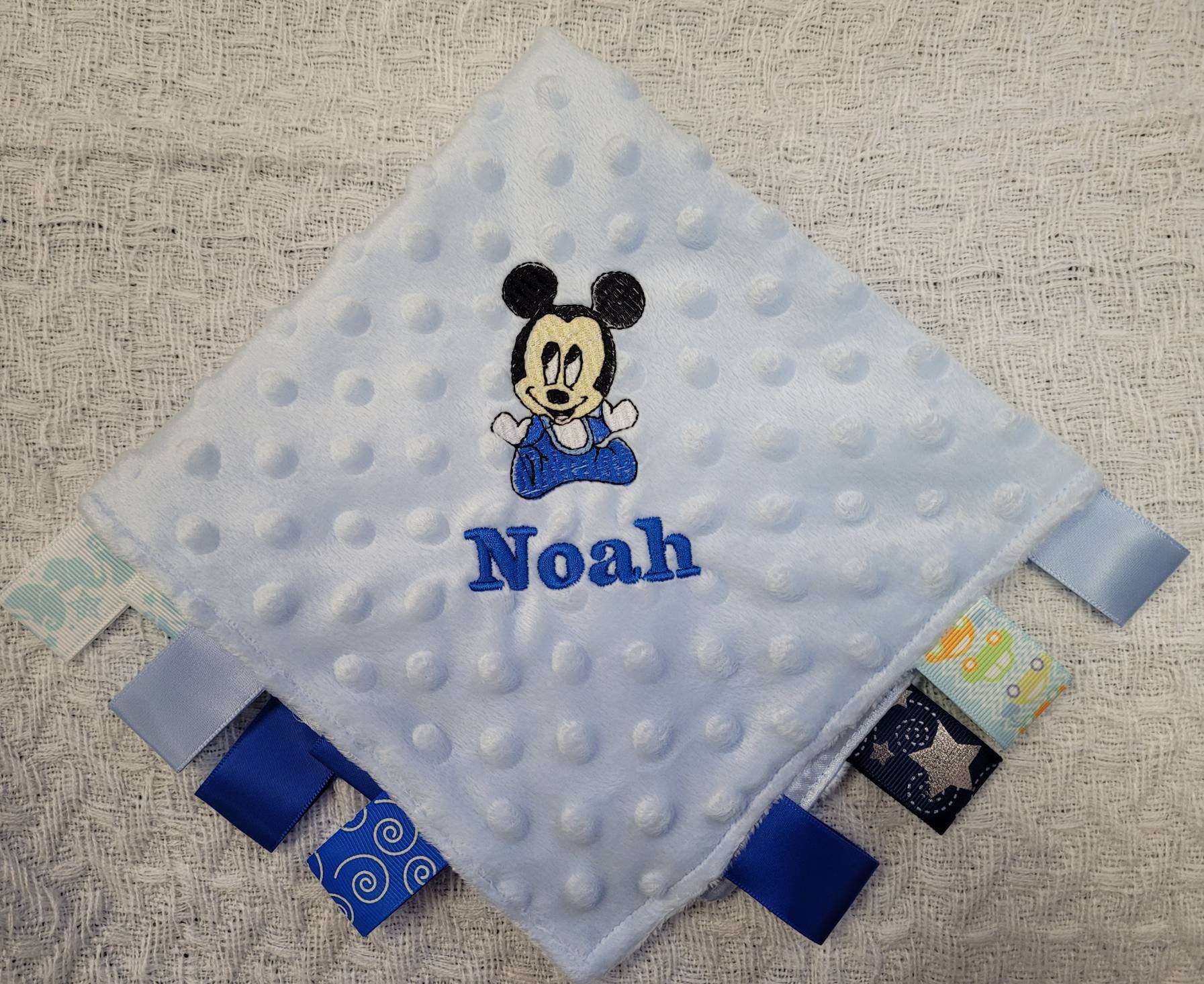 Personalised Mickey Mouse Comfort Blanket, Taggy Comforter