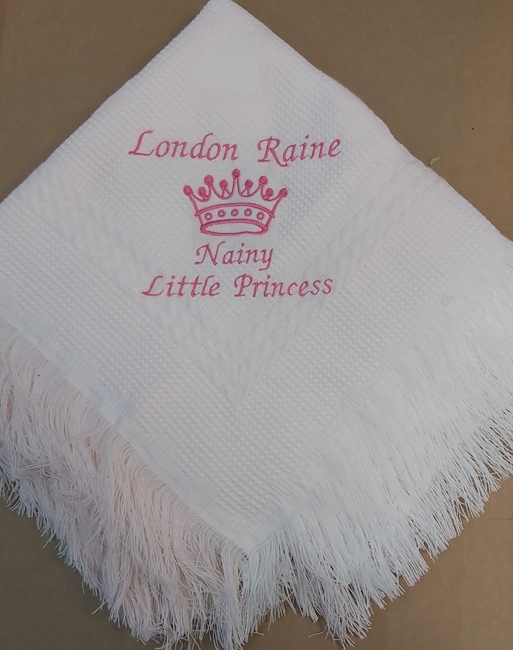 Personalised Baby Shawl Blanket Luxury With Crown Embroidered Boy Girl Gift New Baby Newborn Etsy