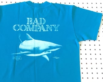 Années 80 MASTER GRAPHICS mauvaise entreprise shark t shirt medium stedman super hi cru made in usa surf vintage t shirt skate hawaii bad boy club
