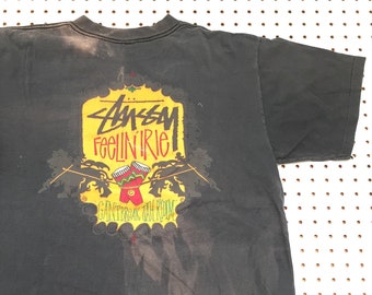 90s STUSSY T Shirt Large Made in Usa Jah Wear Rasta Feelin Irie