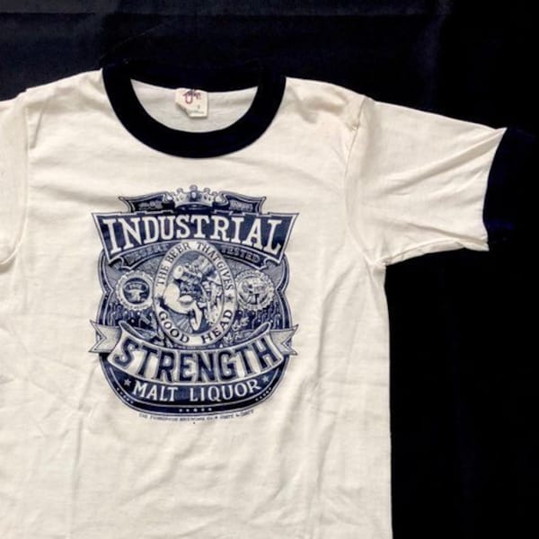 79' INDUSTRIAL STRENGTH  vintage t shirt art by dave sheridan poison novelty r crumb texas fair gives good head nuclear war vintage beer
