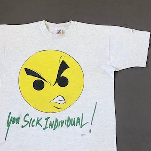 Années 90 FREEZE NYC sick t shirt individuel xl fabriqué aux États-Unis fruit du métier à tisser smiley visage vintage smiley face t shirt couleurs croisées spike lee nyc