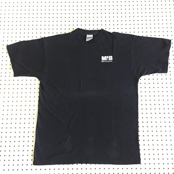 90s MEN IN BLACK Movie T Shirt Embroidered Logo Size Xl Will Smith 