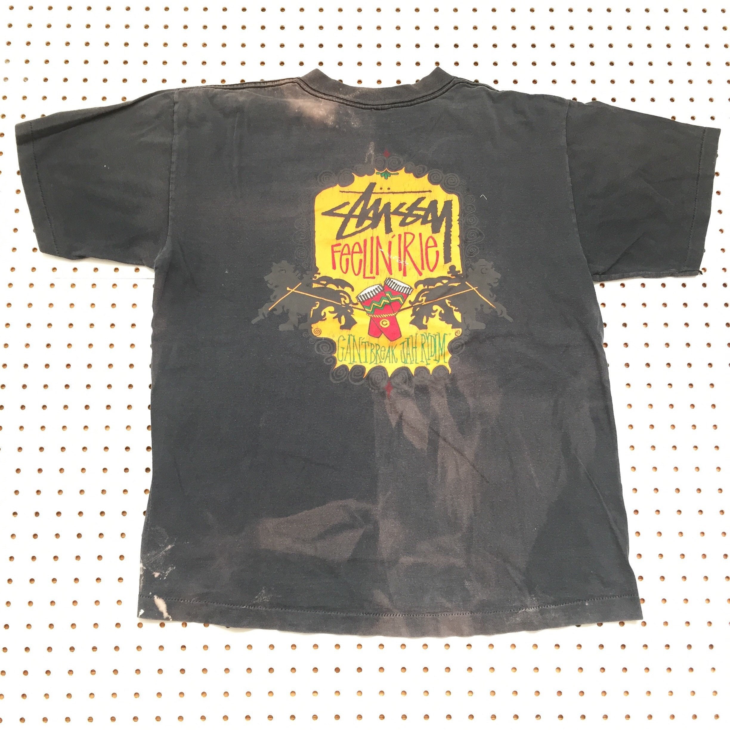 90s STUSSY T Shirt Large Made in Usa Jah Wear Rasta Feelin Irie