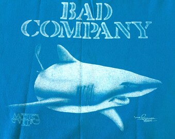 80s MASTER GRAPHICS Bad Company Shark T Shirt Medium Stedman Super Hi Cru  Made in Usa Surf Vintage T Shirt Skate Hawaii Bad Boy Club - Etsy