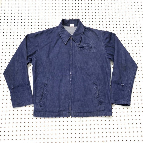 70s Denim Zip Jacket Indigo Denim Union Made Work Jacket - Etsy 70s Denim Zip Jacket Indigo Denim Union Made Work Jacket - Etsy