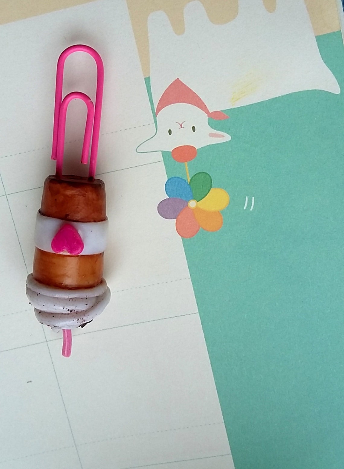 Set With 3 Planner Bookmarks Donuts Paper Clip Capcake Etsy