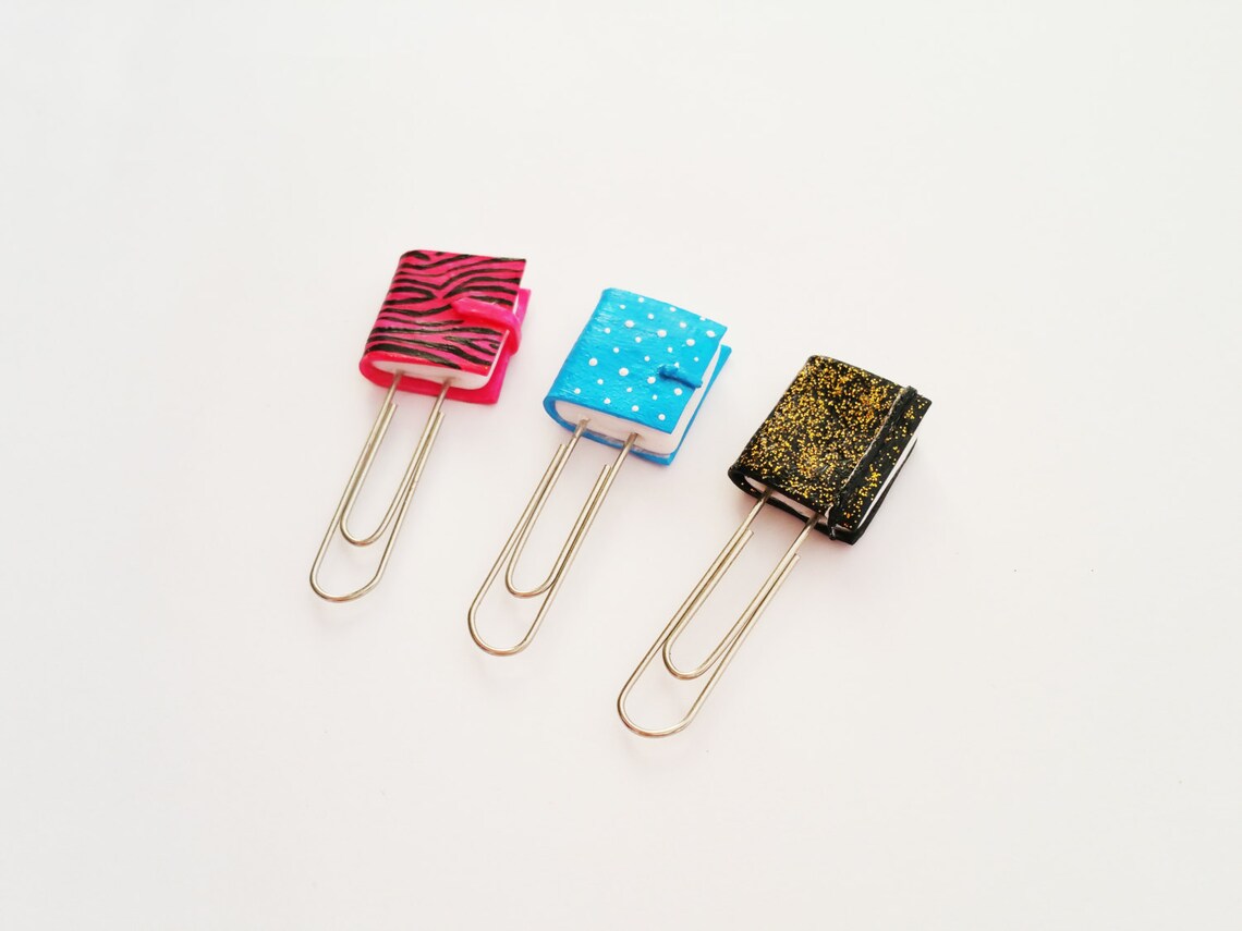 Set of small colorful books for planner Paper Clips page Etsy