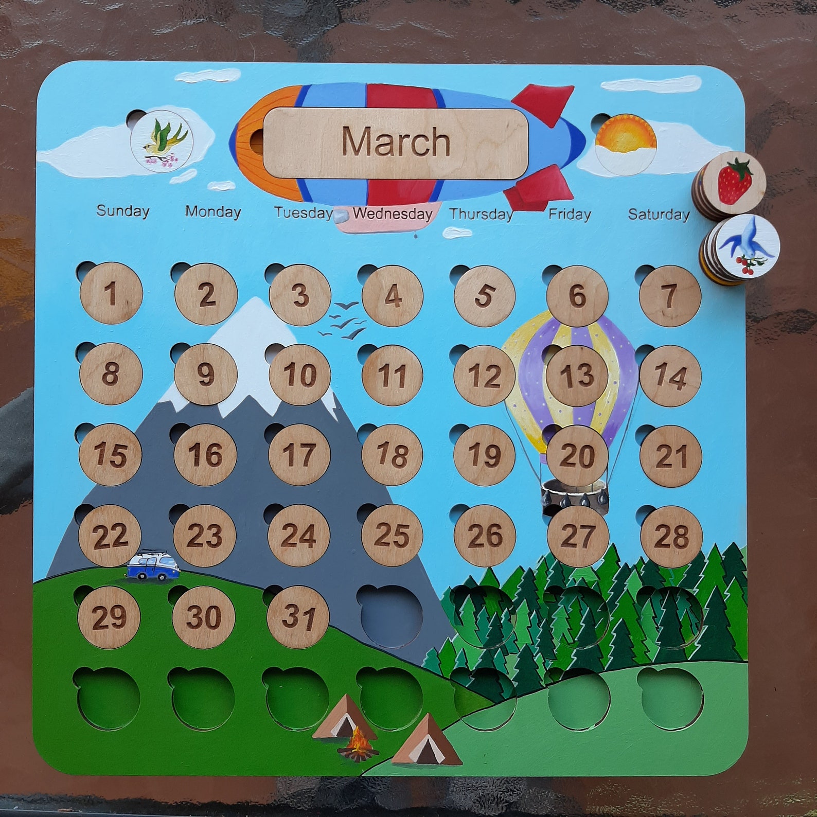 unique-wooden-calendar-for-children-montessori-calendar-etsy