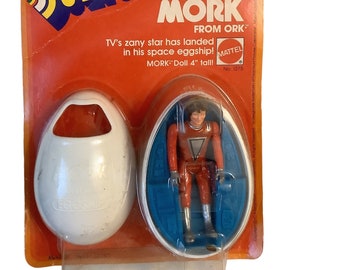 Robin Williams as Mork from Ork action figure, 1979, Mattel, Paramount Pictures, Vintage toy, No 1275