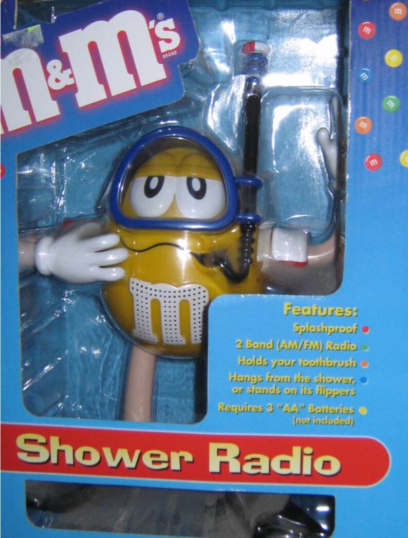 M & M Shower Radio, Yellow M and M 1990s Etsy