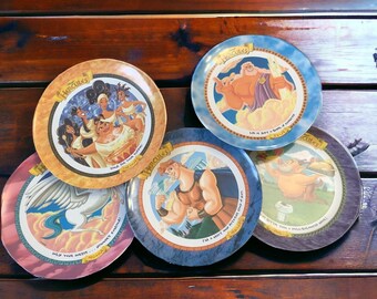 Disney’s Hercules Plastic plates from McDonals’s, 1997 (5 different plates)