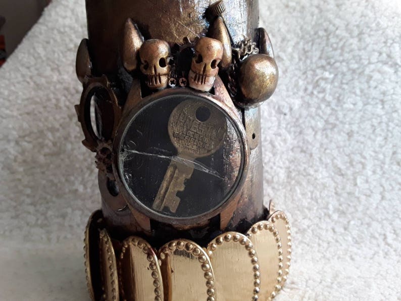 one-of-a-kind. Steampunk trinket canister