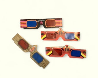 3D Glasses, Movie Themed, 7-11, Eye on LA 7 News, John Wayne Hondo 3D Movie Paper Glasses, Movie Collectible, 1980s, 1990s