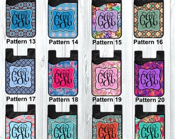Glitter Moroccan Watercolor Genuine Leather Money Clip Personalized