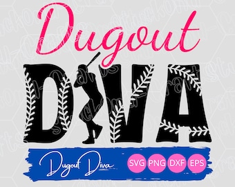 Dugout Diva Baseball Digital Download, Baseball Mom Shirt, SVG/PNG