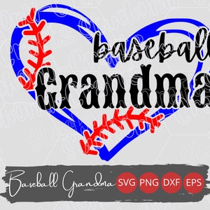 Baseball nonna cuore e lacci in formato SVG, disegno di maglietta da baseball da donna, disegno di maglietta della famiglia Little League