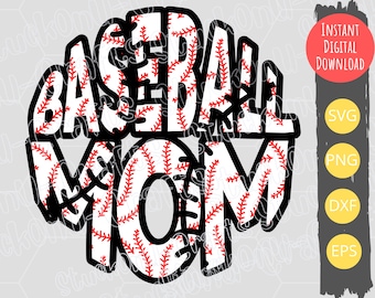 Baseball Mom Sublimation Design: T-shirt PNG (Digital Download)