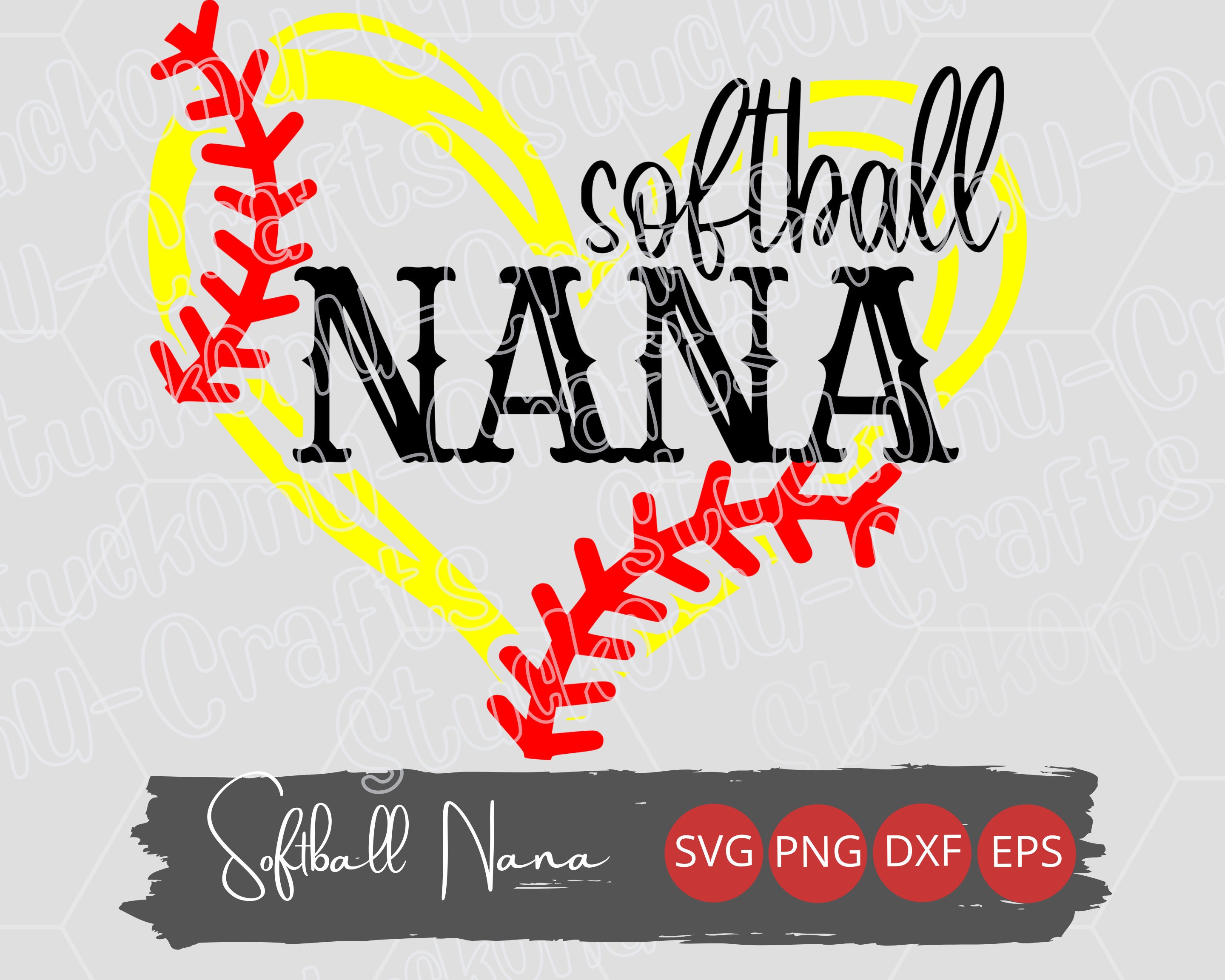 Softball Nana Heart and Laces SVG Womens Softball Shirt Etsy