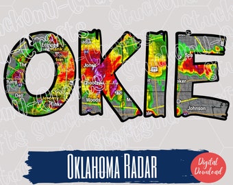 OKIE Weather Radar PNG: Oklahoma Tornado Design (Digital Download)