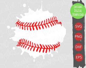 Baseball Splatter SVG, Paint Splash Clipart (digitaler Download)