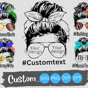 Aangepast ontwerp rommelige knot, SVG/PNG, directe digitale download, bestand knippen, sublimatie