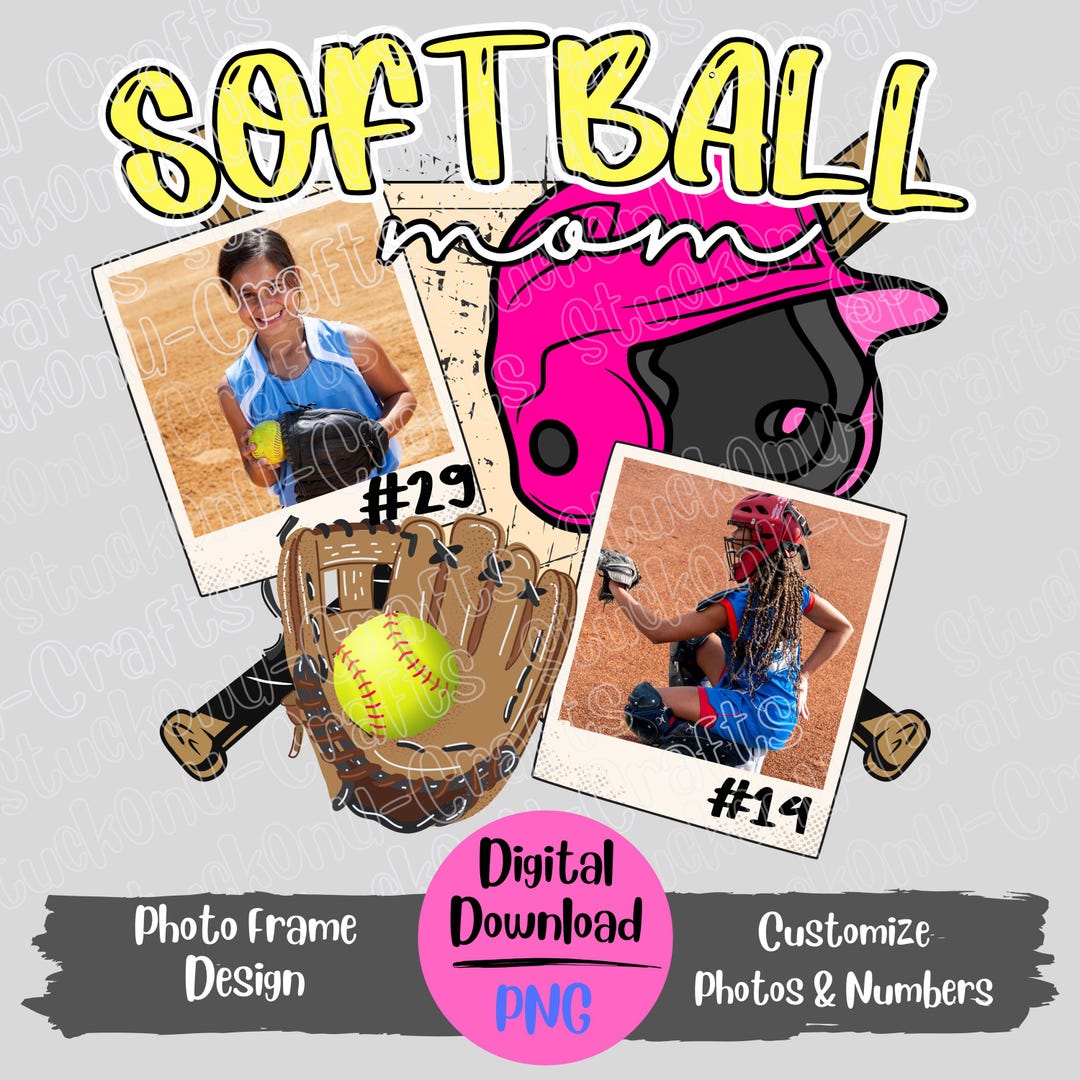 Softball Lessons Frame Custom Softball Mom Photo Frame Design, PNG, Digital Download ...