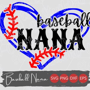 Baseball Nana Heart and Laces SVG, Design maglietta da baseball da donna, Design maglietta Little League per famiglie