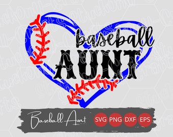 Baseball Aunt Heart SVG: Women's Little League Shirt Design (Digital Files)