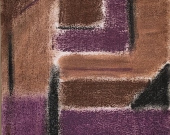 14 - Purple, brown & black pastels, 8x16