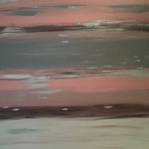 8 - Mauve, grey and brown, abstract acrylic painting, 16x20