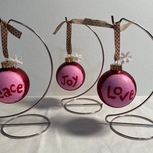 131 - peace, joy and love ornaments