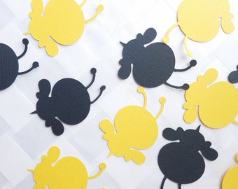 Grand jaune et noir abeille confettis pour anniversaire, shower de bébé, Bridal shower, mariages