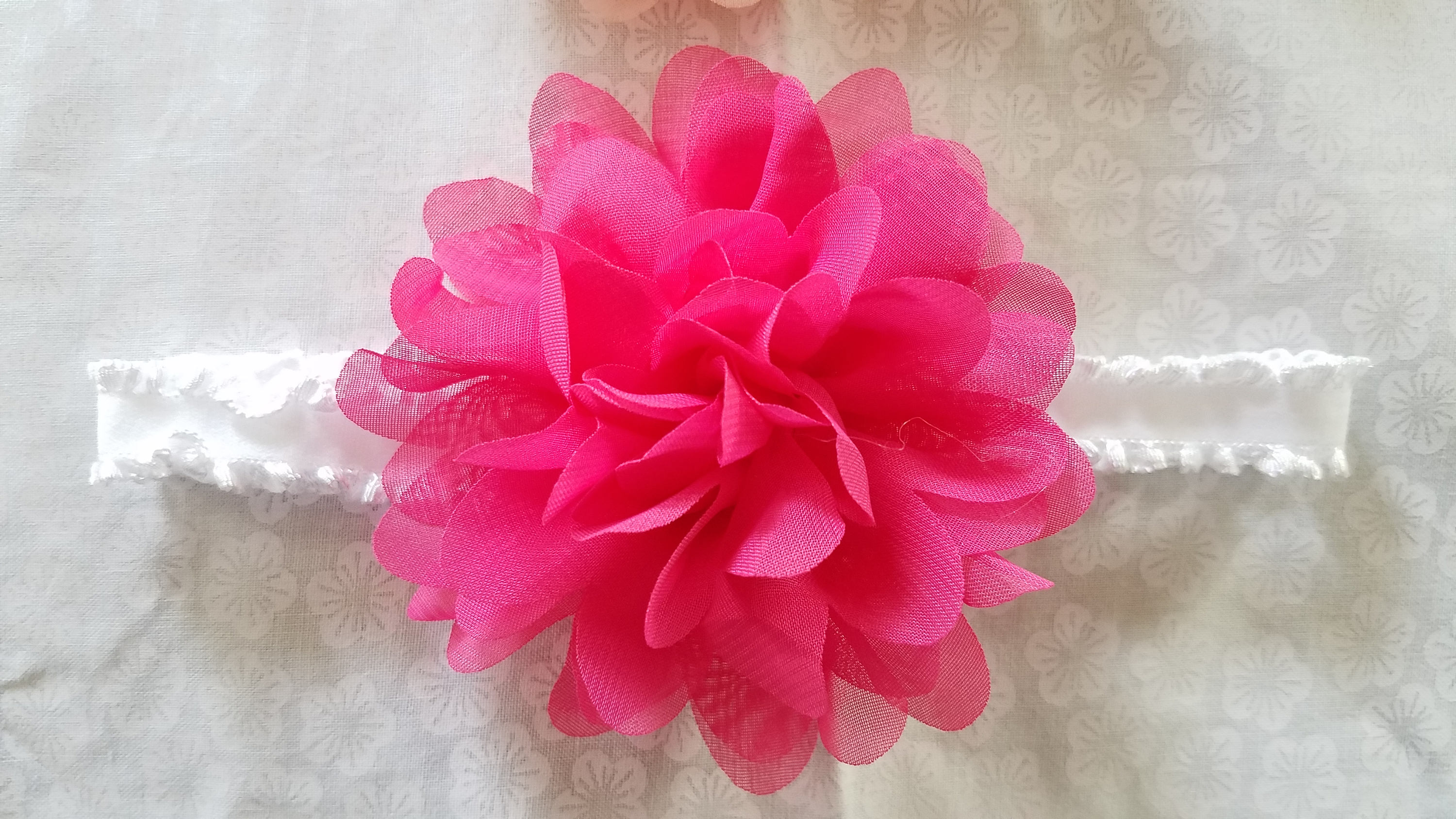 Light Pink, Peach, and Hot Pink Chiffon Flower Headbands - Etsy