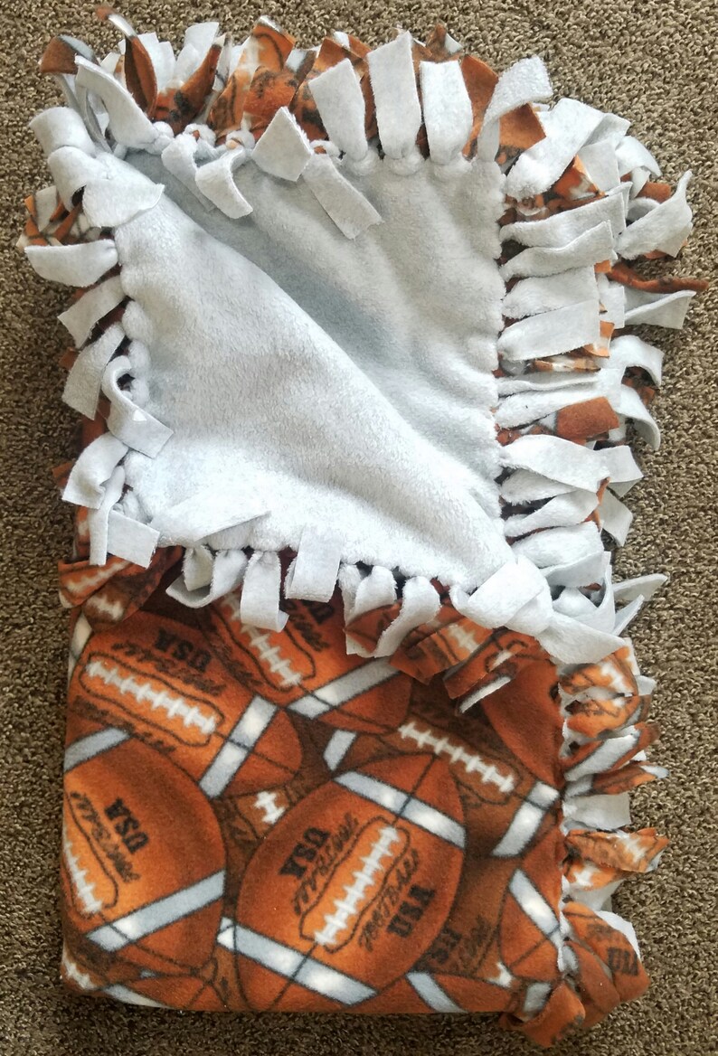 U.S.A Footballs Fleece Tie Blanket Etsy