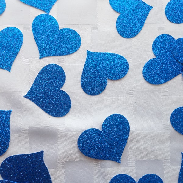 Cobalt Blue Hearts Large Confetti for Birthday, Baby Shower, Bridal Shower, Weddings