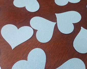 Azul claro brillo corazones confeti grandes para cumpleaños, ducha de bebé, ducha de novia, bodas