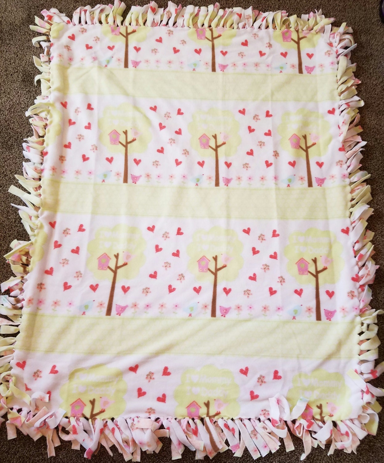 I Love Mommy and Daddy Fleece Tie Baby Blanket Etsy